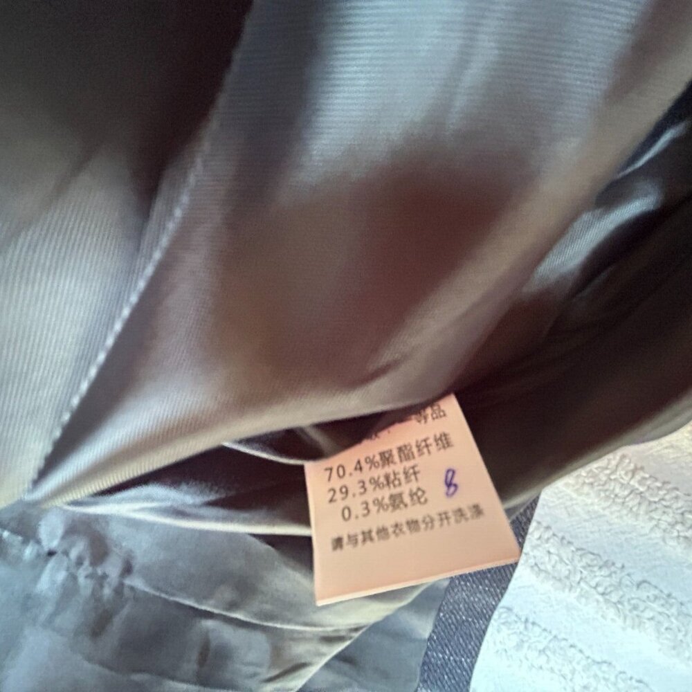 Ai Fei Si Lisueyne Pinstripe 2 Button Double Breasted Suit Jacket XL Black New - Picture 4 of 9